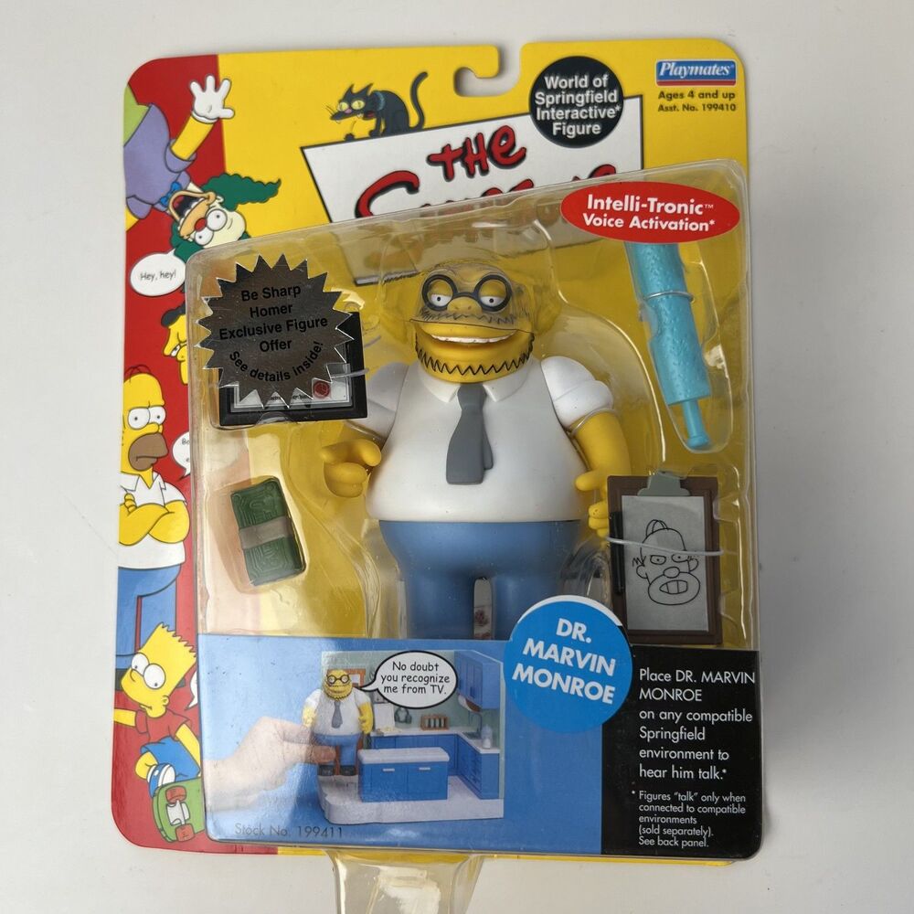 Playmates The Simpsons World of Springfield Dr. Marvin Monroe Interactive Figure